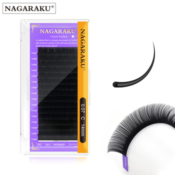 NAGARAKU 16Rows Faux Lash Individual Eyelash Extension Lashes Dark Black Matte for Professionals Soft Natural Eyelash Extension