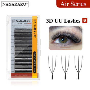 NAGARAKU 3D UU Shape Eyelash Extension Mega Volume Premade Fans Eyelashes Super Soft Full Dense Lashes