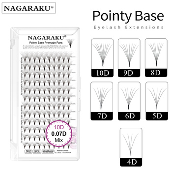 NAGARAKU 4D-10D Pointy Base Pre-Made Fans Eyelash Extension Bloom False Lashes