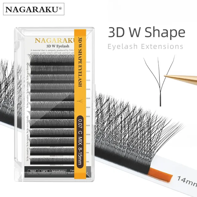 NAGARAKU Automatic Flowering W Shape Bloom 3D 4D 5D 6D Premade Fans Eyelash Extensions Natural Soft Light Full Dense