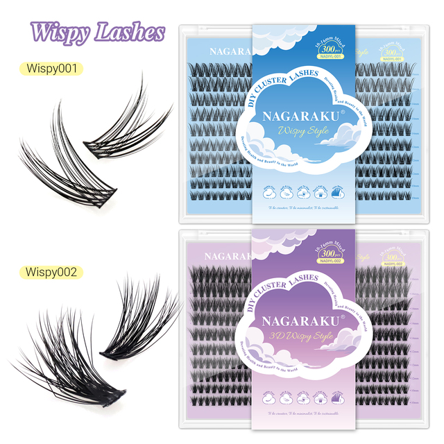 NAGARAKU Large Capacity Wispy DIY Cluster Lash Cloud Series Natural Lightweight Soft Self-Grafting Makeup Supplies