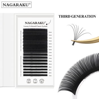 NAGARAKU Luxury Collected Classic Eyelash Extension 16rows Individual Denso Matte Black Professional Soft Natural