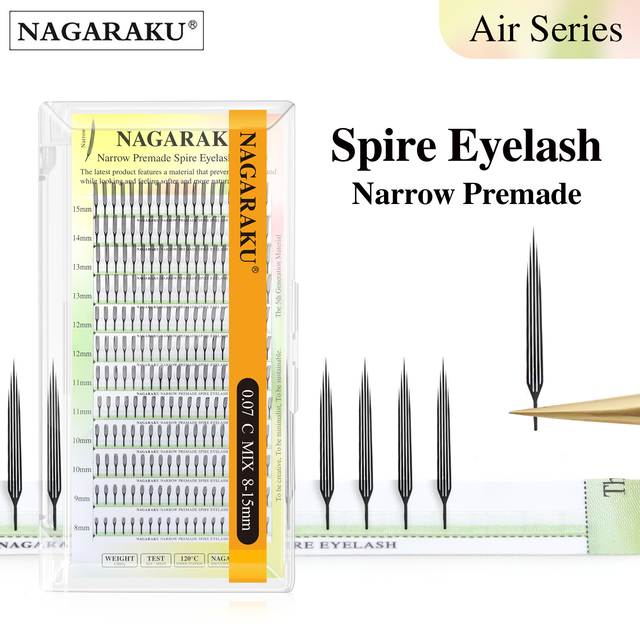 NAGARAKU Narrow Premade Spire Eyelash Anime Effect Soft Plume Fluttering Eyelash Extensions Comic