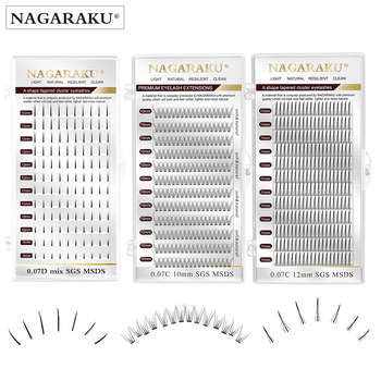 NAGARAKU a Shape Tapered Cluster Eyelash Extension Individual Volume Fans Lashes Makeup Blister Faux Mink Eyelashes